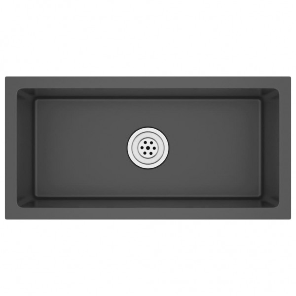 Fregadero hecho a mano acero inoxidable negro M 1