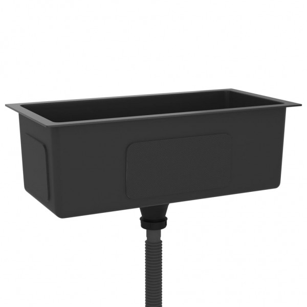 Fregadero hecho a mano acero inoxidable negro M 3