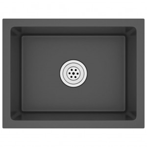 Fregadero hecho a mano acero inoxidable negro H