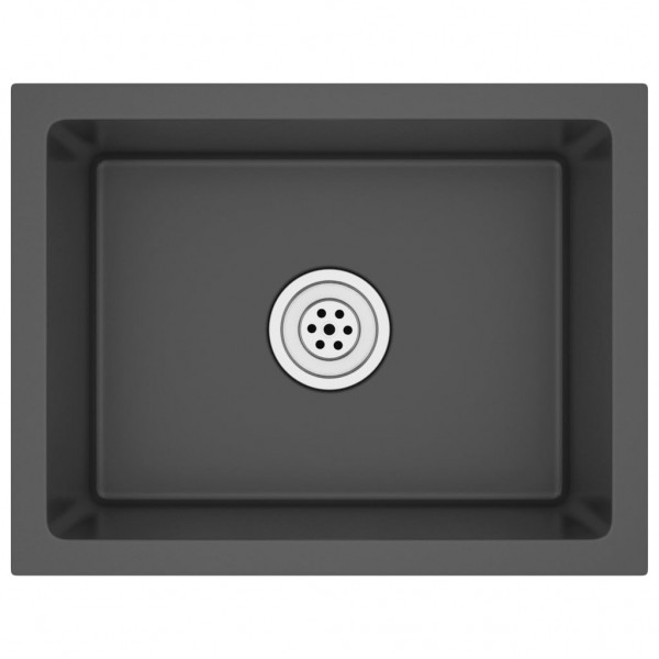 Lava-louça de cozinha artesanal aço inoxidável preto M 2