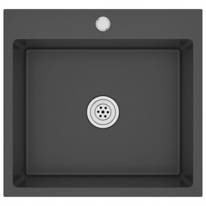 Fregadero hecho a mano de acero inoxidable negro H