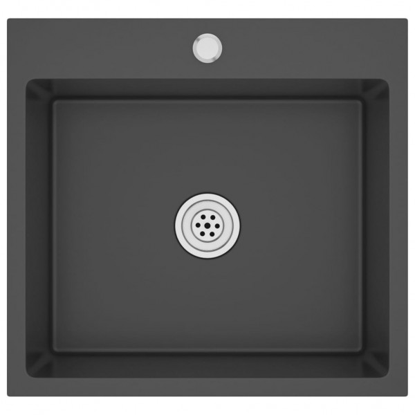 Fregadero hecho a mano de acero inoxidable negro M 2