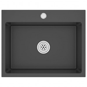 Lava-louça de cozinha artesanal aço inoxidável preto H