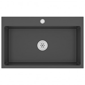 Fregadero hecho a mano acero inoxidable negro H