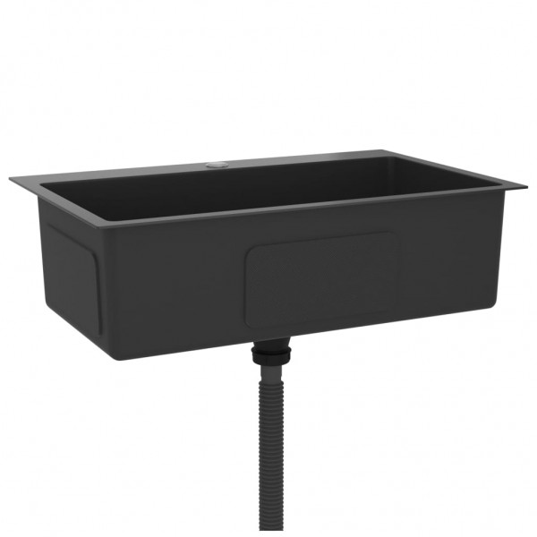 Fregadero hecho a mano acero inoxidable negro M 4