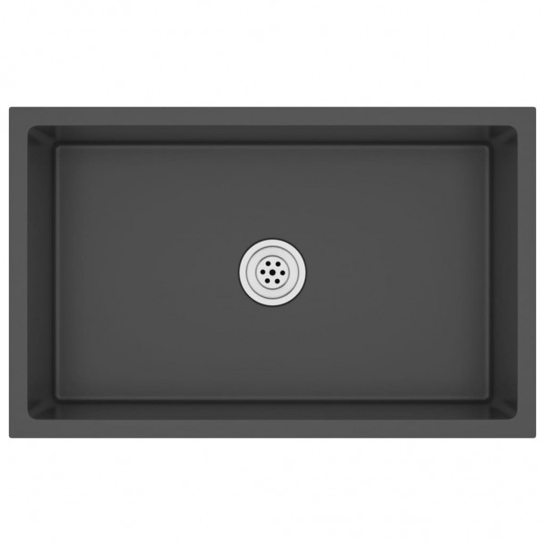 Lava-louça de cozinha artesanal aço inoxidável preto M 2