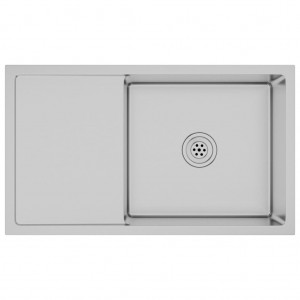 Fregadero de cocina hecho a mano de acero inoxidable H