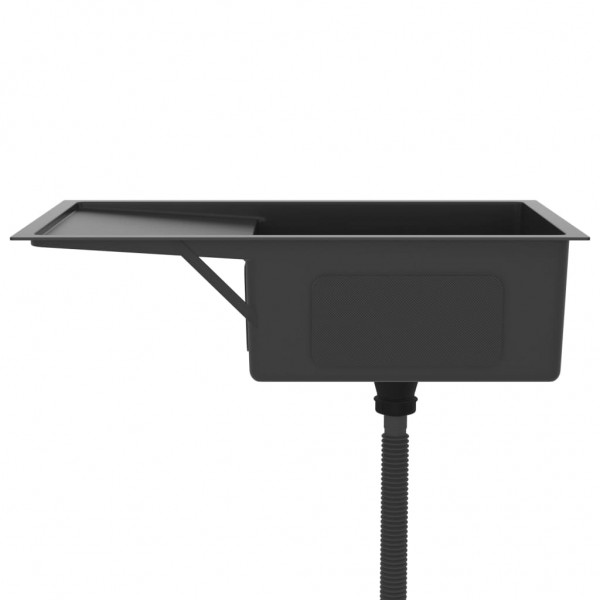 Lava-louça de cozinha artesanal aço inoxidável preto M 5