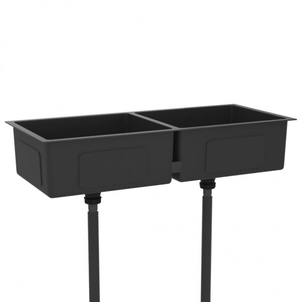 Lava-louça de cozinha artesanal aço inoxidável preto M 4