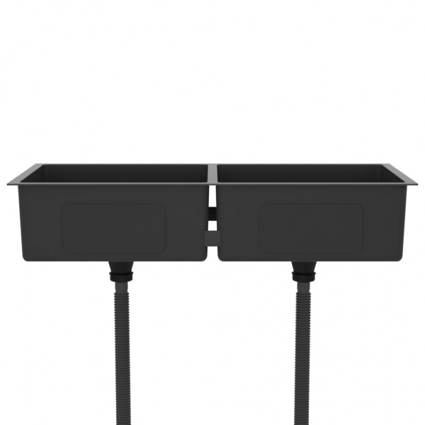 Fregadero hecho a mano acero inoxidable negro M 5