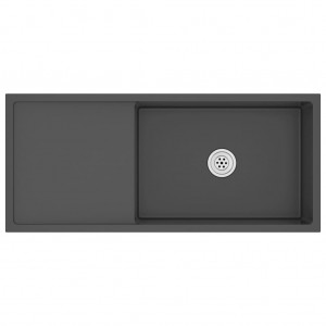 Fregadero hecho a mano acero inoxidable negro H