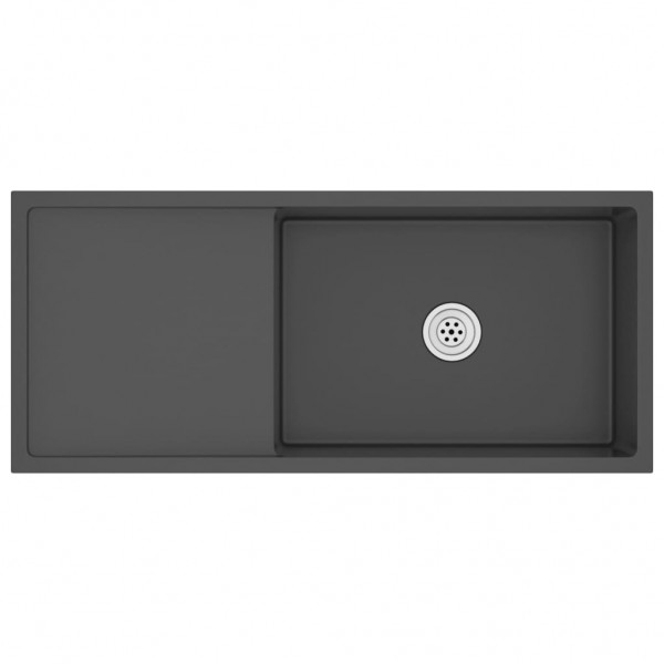 Fregadero hecho a mano acero inoxidable negro M 2