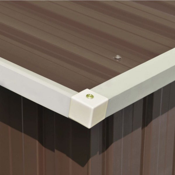 Abrigo de jardim 257x779x181 cm aço galvanizado castanho M 4