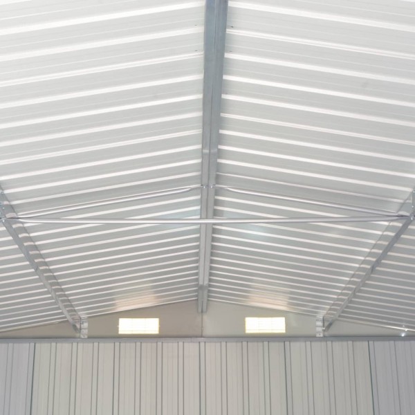 Abrigo de jardim 257x779x181 cm aço galvanizado cinzento M 2