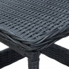 2 pcs conj. lounge jardim c/ almofadões vime PE cinzento-escuro 5