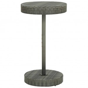 Set muebles bar jardín 3 piezas y cojines ratán sintético gris H