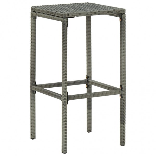 Set muebles bar jardín 7 piezas y cojines ratán sintético gris M 4