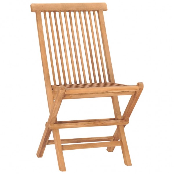 Set comedor de jardín plegable 3 piezas madera de teca cojines M 4