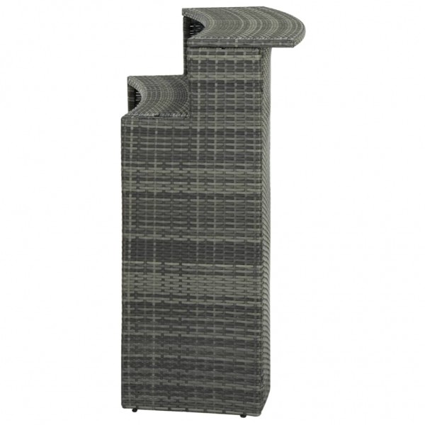 Mesa alta de jardín ratán sintético gris 120x55x110 cm M 4