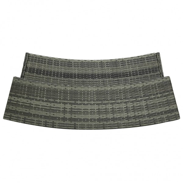 Mesa alta de jardín ratán sintético gris 120x55x110 cm M 5