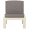 Silla de jardín con cojín plástico blanco 2