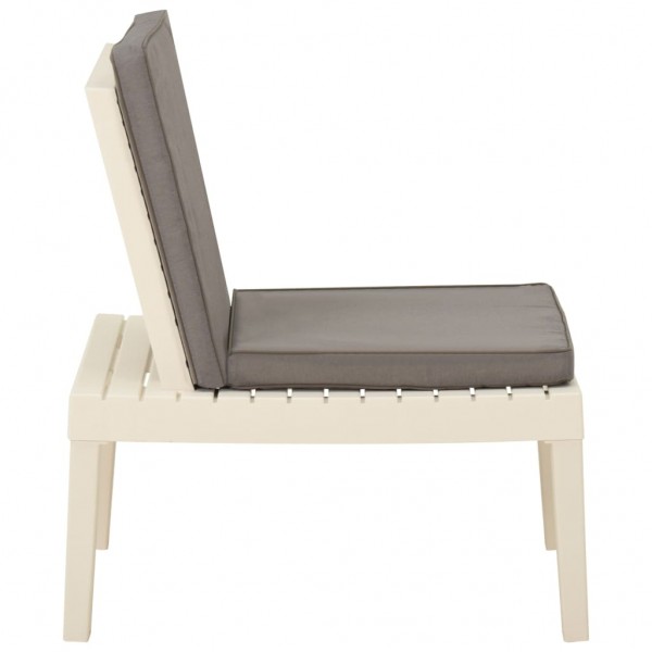 Cadeira lounge de jardim com almofadão plástico branco M 3