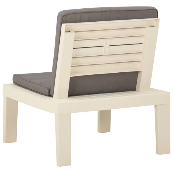 Cadeira lounge de jardim com almofadão plástico branco M 4