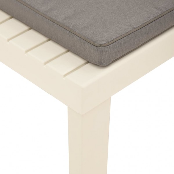 Silla de jardín con cojín plástico blanco M 5