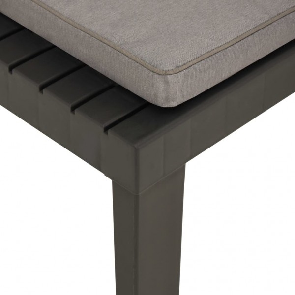 Silla de jardín con cojín plástico gris M 5