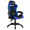 Silla gaming con luces LED RGB cuero sintético azul y negro 2
