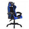Silla gaming con luces LED RGB cuero sintético azul y negro 3