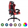 Silla gaming con luces LED RGB cuero sintético rojo y negro 1