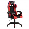 Silla gaming con luces LED RGB cuero sintético rojo y negro 2