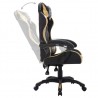 Silla gaming con luces LED RGB cuero sintético dorado y negro 5