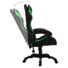 Silla gaming con luces LED RGB cuero sintético verde y negro 4