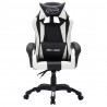 Silla gaming con luces LED RGB cuero sintético blanco y negro 4