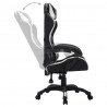 Silla gaming con luces LED RGB cuero sintético blanco y negro 5