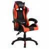 Silla gaming con luces LED RGB cuero sintético naranja y negro 2
