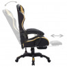 Silla gaming con luces LED RGB cuero sintético dorado y negro 5