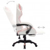 Silla gaming con luces LED RGB cuero sintético rosa y blanco 5