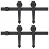 Kit de herrajes de puertas correderas acero negro 2 uds 200 cm 2