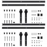 Kits de ferragens para porta deslizante 2 pcs 183 cm aço preto 4