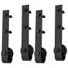 Kit de herrajes de puertas correderas acero negro 2 uds 183 cm 5