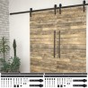 Kit de herrajes de puertas correderas acero negro 2 uds 200 cm 1