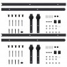 Kit de herrajes de puertas correderas acero negro 2 uds 200 cm 4