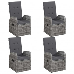 5 pcs conjunto de jantar para jardim cinzento H