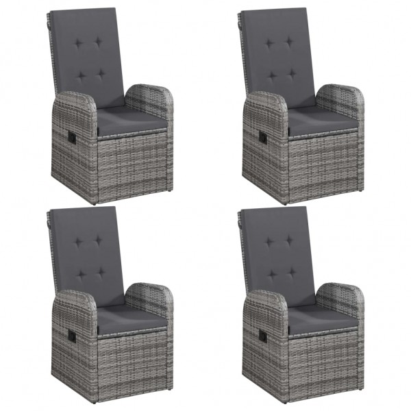 Juego de comedor para jardín 5 piezas gris M 2