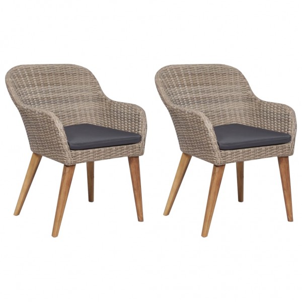 Juego de comedor para jardín de 3 piezas marrón M 5