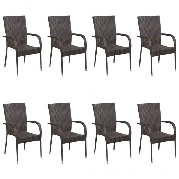 Juego de comedor de jardín de 9 piezas marrón M 5