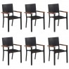 Juego de comedor para jardín de 7 piezas negro 5
